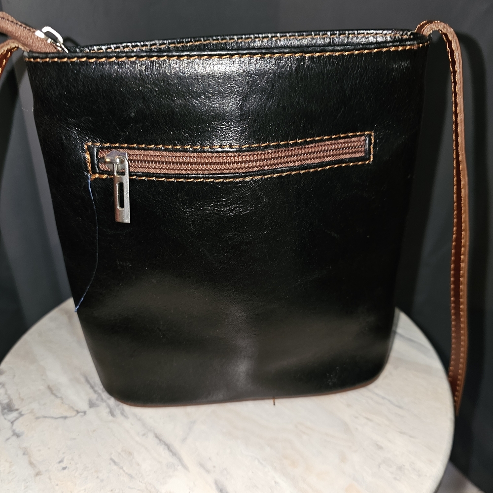 Vera Pelle" Italian leather crossbody bag - Picture 5 of 7
